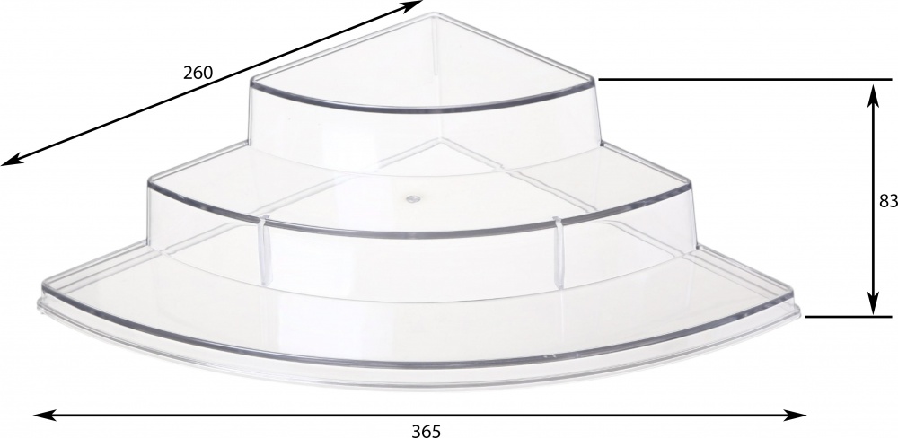 Органайзер Flamberg для спецій 3-ярусний напівкруглий прозорий 36.5x26x8.5cm