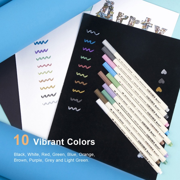 Набор маркеров Arrtx металлических 10 цветов 20 шт. AMP-1500 LC302291 