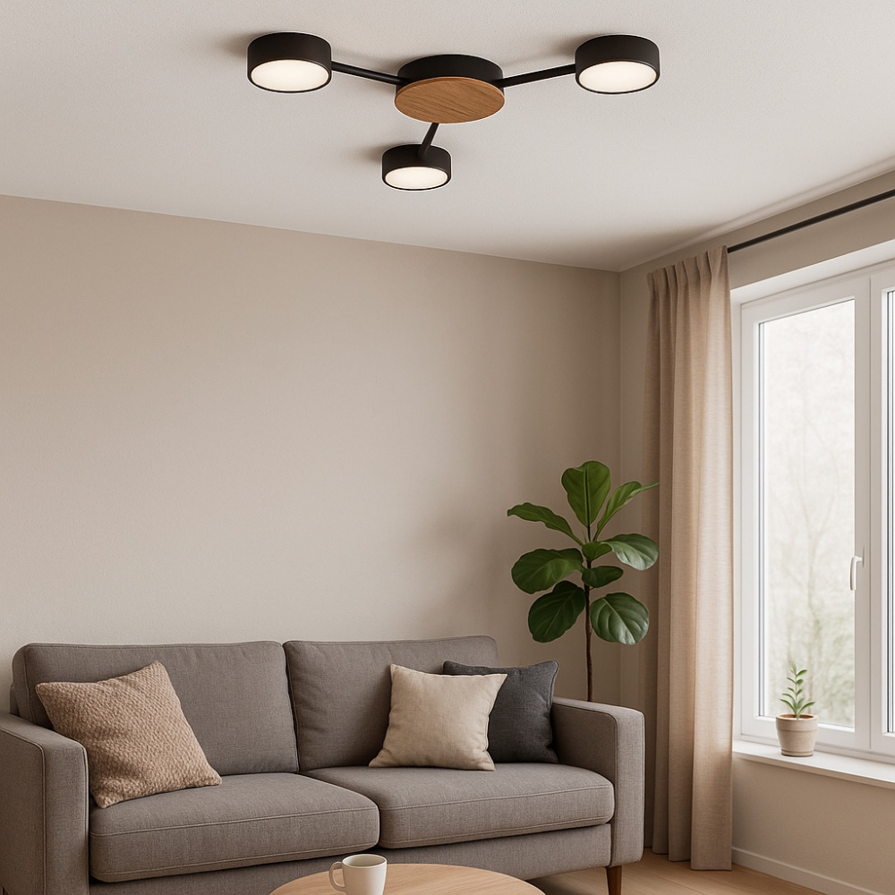 Люстра потолочная LIGHT SET SVITANOK 3xGX53 черный