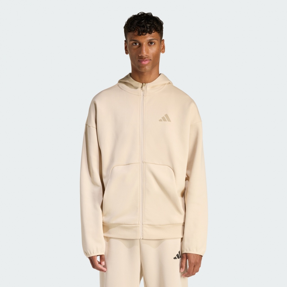 Джемпер Adidas M FI SL FZ CRLI KD7665 р.S бежевый