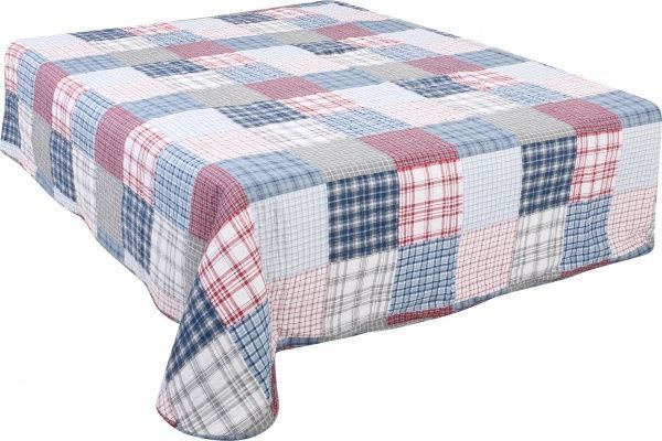 Покривало Basic Печворк мікс стьобане 160x220 см La Nuit синій із червоним 