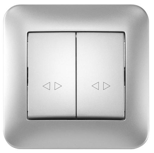 Вимикач перехресний двоклавішний Hausmark Luno срібний 709-4343-107TW