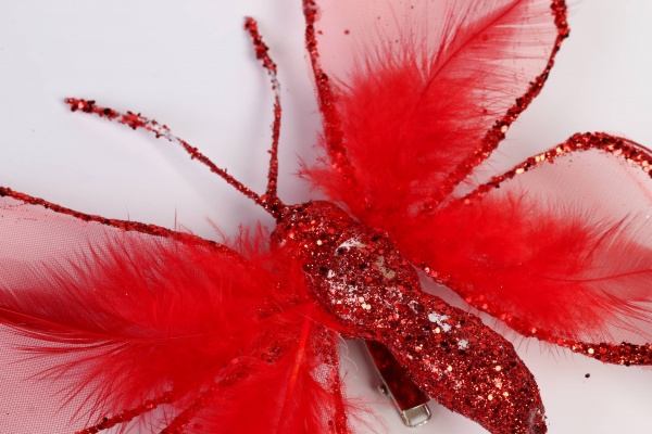 Декорация новогодняя Бабочка в ассортименте 20 см 