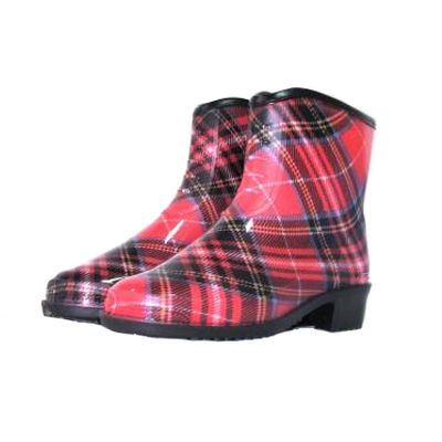 Полусапоги резиновые Шотландка красная 39 размер