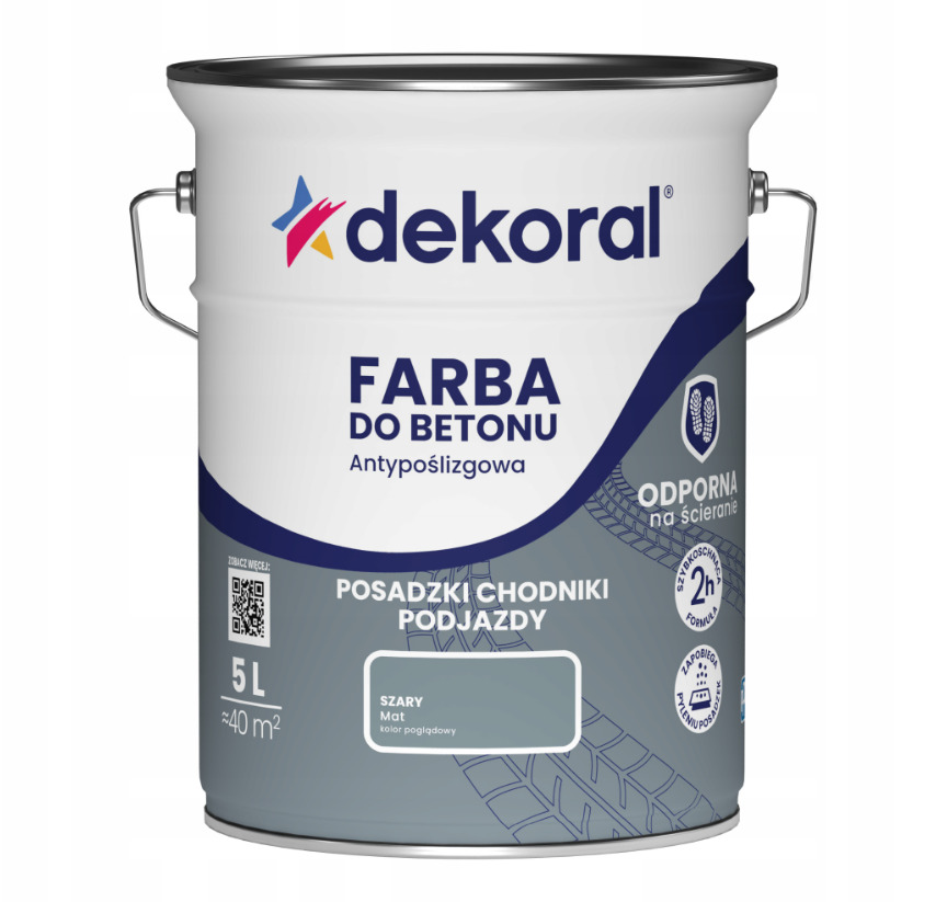 Фарба алкідна Dekoral Farba do betonu мат сірий 5л — фото 1
