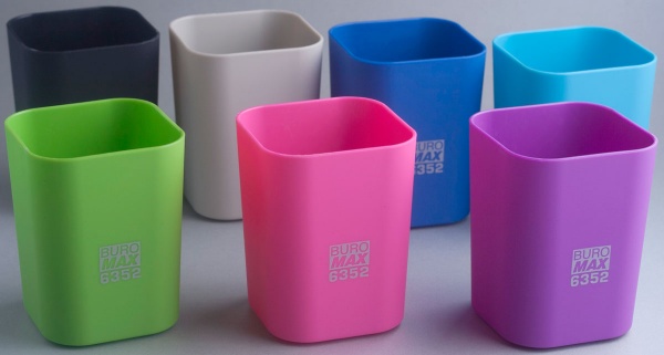 Стакан для письменных принадлежностей RUBBER TOUCH BM.6352-01 синий Buromax