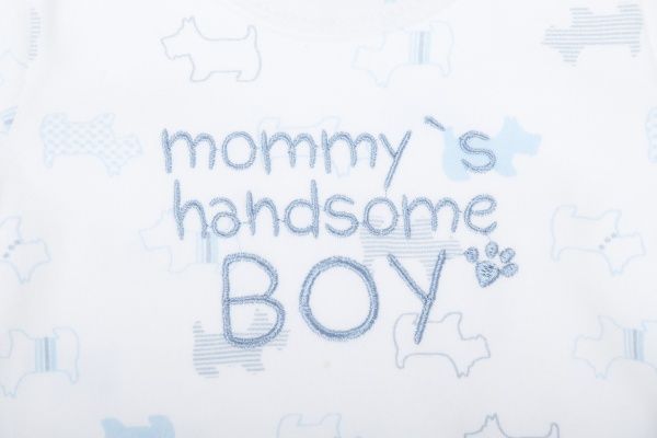 Боді дитяче Фламінго ясельне Собачки р.68 біло-блакитний 386-222-13 