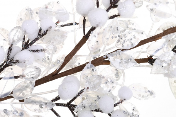 Декорация новогодняя Ветка с шарами и листьями 70 см EPI-16A3293 