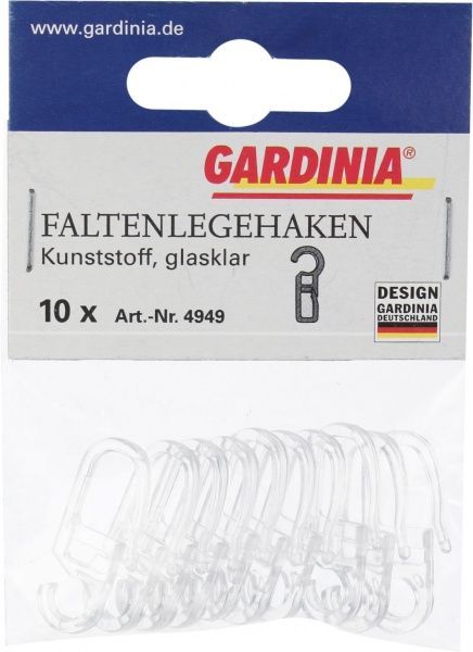 Гачки Gardinia 35мм, 10шт. набірний прозорий 