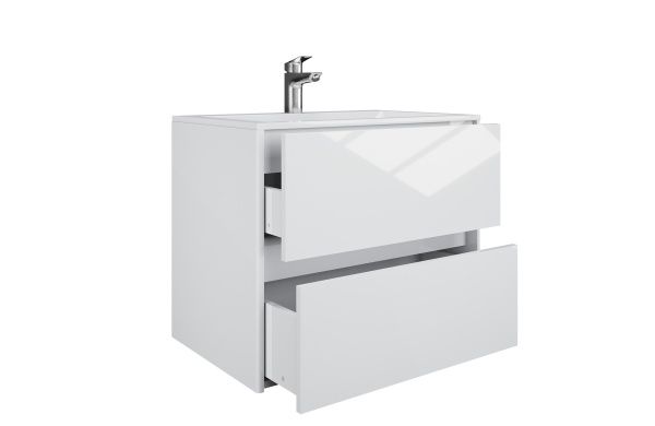 Тумба підвісна Water House Preference N2 80 МДФ білий глянець під умив.Como 80