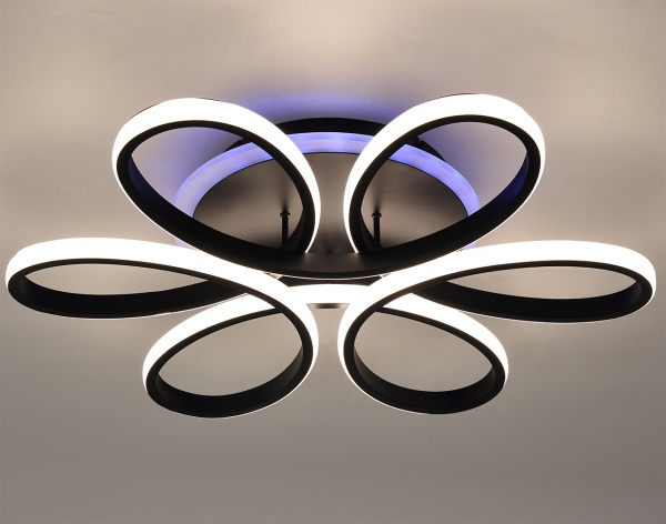 Світильник світлодіодний Hopfen з пультом ДК 110 Вт чорний 3000-6500 К GEMINI 110W BK-RGB 