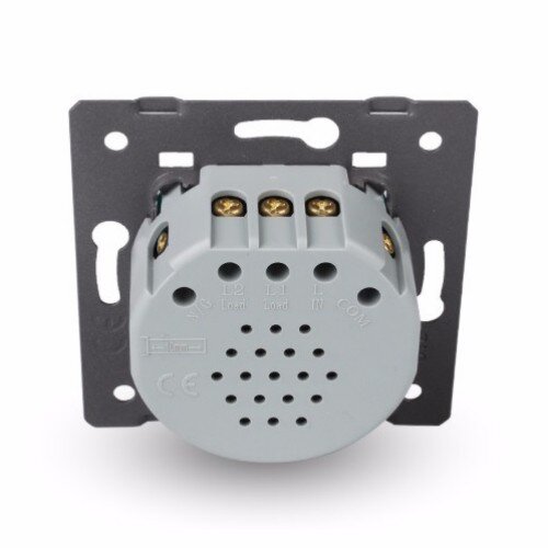 Механизм выключателя сенсорный двухклавишный Livolo C7 с подсветкой серый VL-C702W