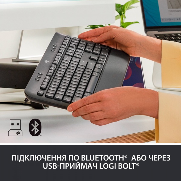 Клавіатура бездротова Logitech Signature K650 - Ua (920-010945) graphite 