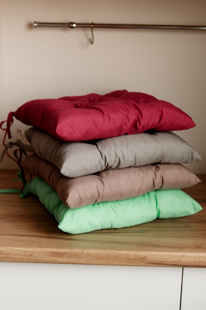 Подушка на стілець Фибра 40х40 сіра Прованс