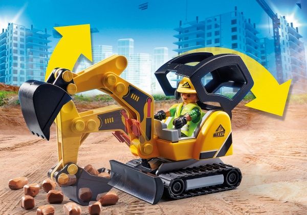 Конструктор Playmobil Міні-екскаватор із будівельною секцією 70443