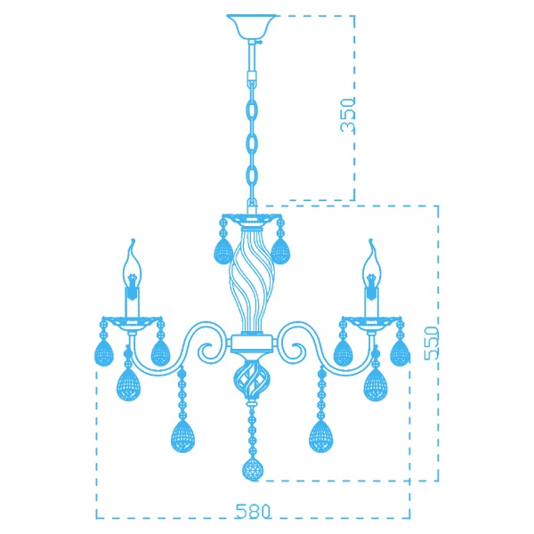 Люстра Victoria Lighting 5x40 Вт E14 білий Barbara/SP5 