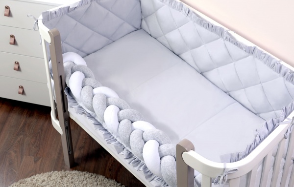 Комплект для дитячого ліжечка Baby Veres (6 одиниць) сірий