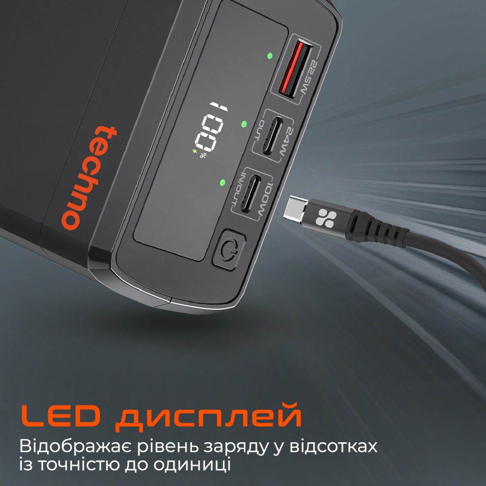 Повербанк Techno PDC130 38000 mAh black (PDC130)