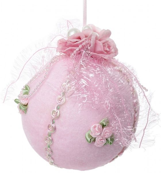 Шар пенопластовый с цветами d150 розовый