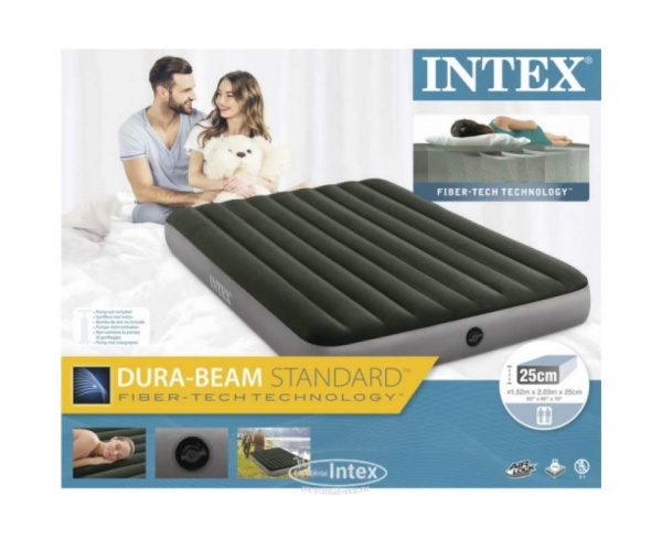 Ліжко надувне Intex Prestige Downy 64109 203х152 см зелено-сірий