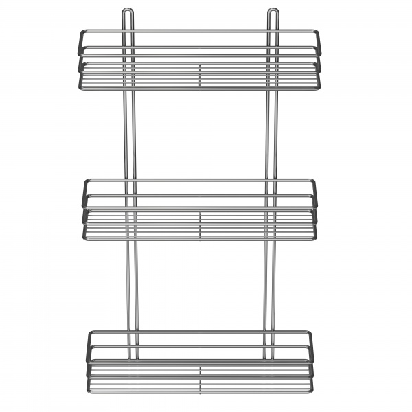 Полка для ванной 3-ярусная 35 см хром 
