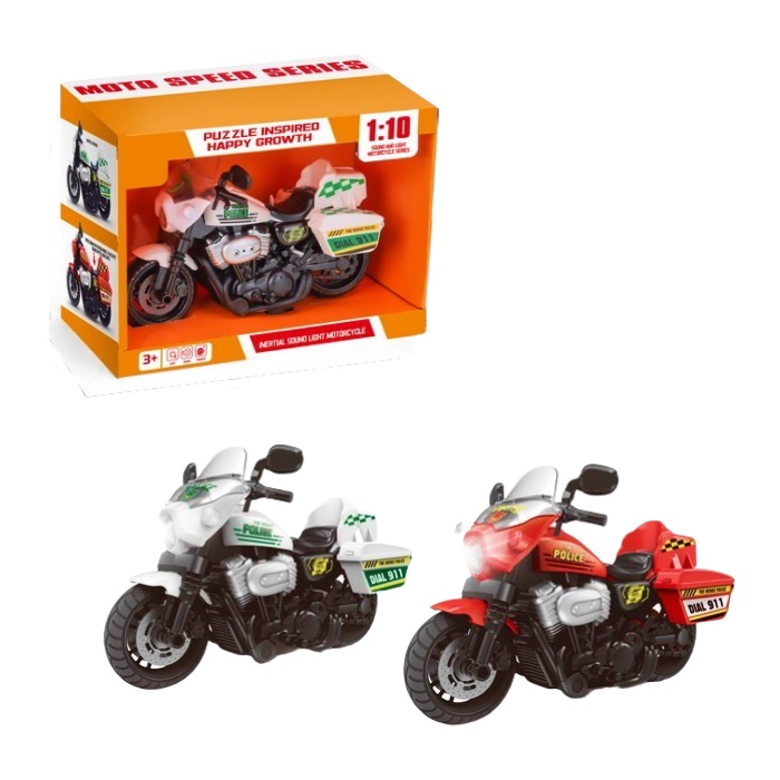 Игрушка SHANTOU YISHENG Мотоцикл со светом и звуком цвет в ассортименте 1:10 ST22-23
