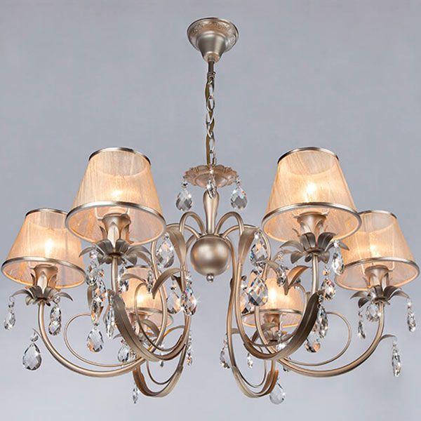 Люстра подвесная Strotskis Leticia 6x40 Вт E14 жемчужное золото 262/6 