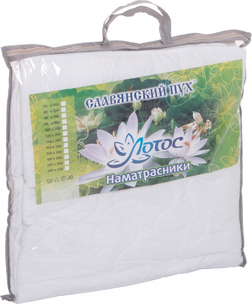 Наматрасник Славянский Пух Лотос на резинке 90x200 см 