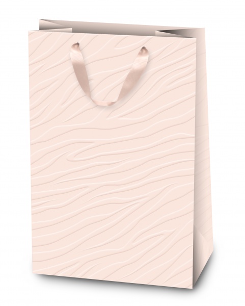 Пакет подарочный 38х28х12,5 пудровый с волнами