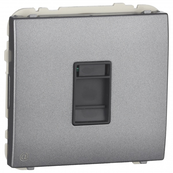 Розетка комп'ютерна кінцева із заземленням Efapel Apolo IP20 графіт 50453 TGR