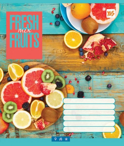 Комплект тетрадей Fresh Fruits 12 листов в клетку 25 шт. YES