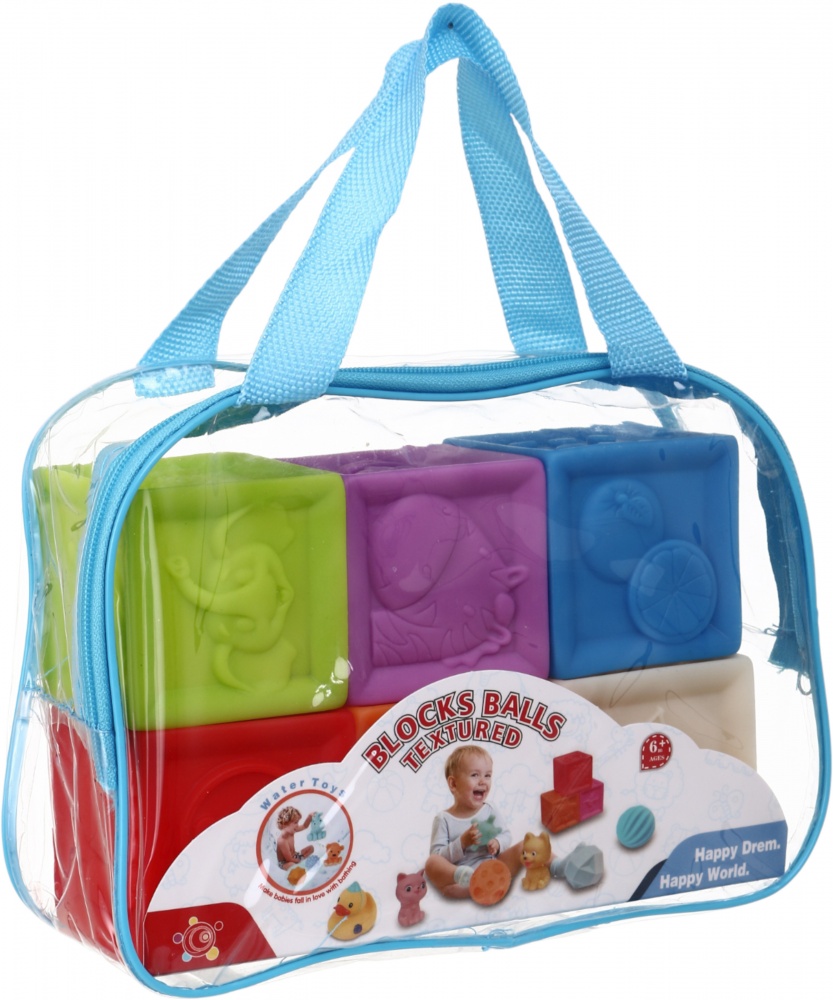 Набір іграшок для купання Jia Cheng кубики текстурні барвисті 6 шт. OTG0975515