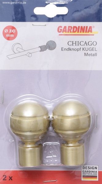 Наконечник Gardinia Kugel Chicago набірний d20 мм золото поліроване 