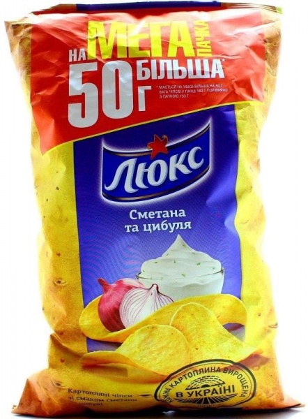 Чипсы Люкс сметана-лук 183 г