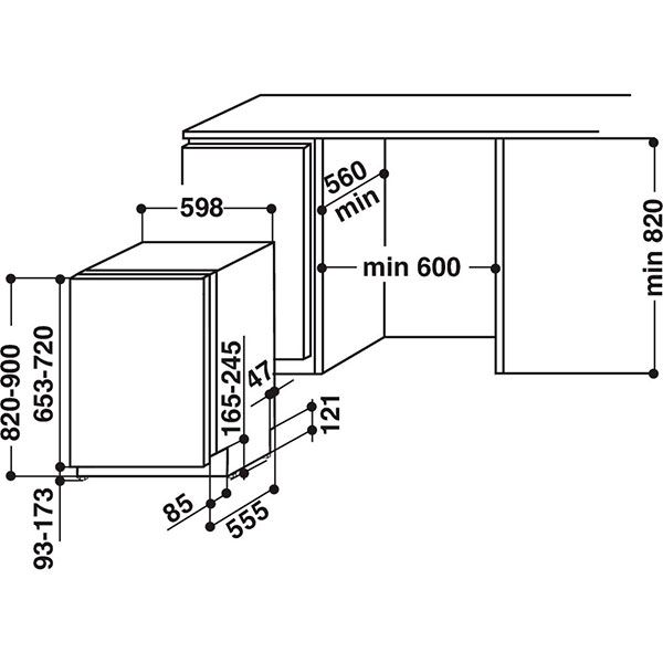 Вбудовувана посудомийна машина Whirlpool WIC 3C23 PEF