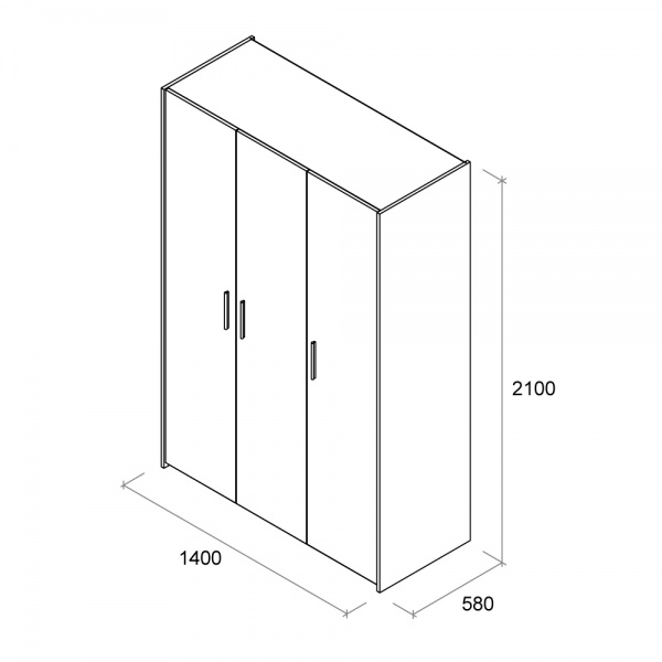 Шафа для одягу Aqua Rodos Dallas 3д севілья / антрацит 