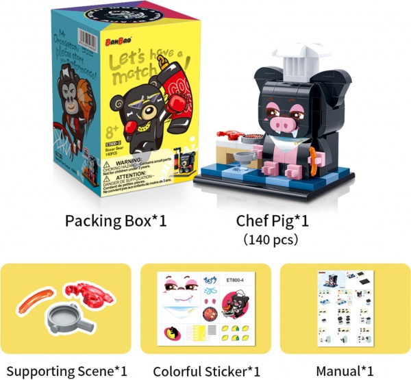 Конструктор BanBao Q-Playmate Свинка-шеф ET800-4 ET800-4