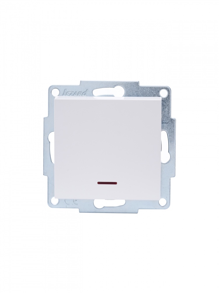 Вимикач одноклавішний Lezard Vesna з підсвіткою білий 742-0288-111