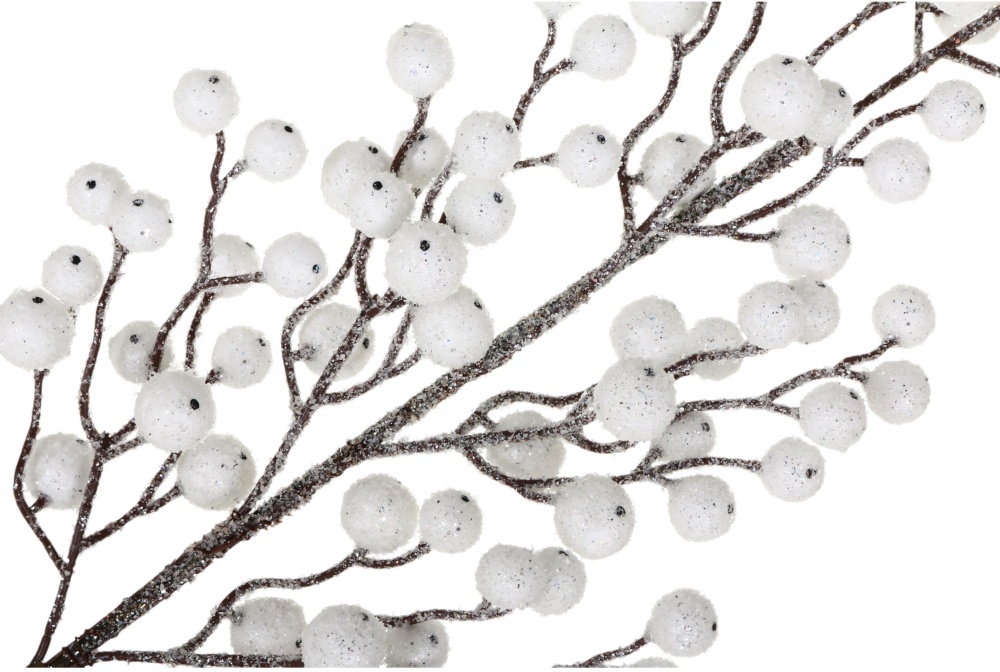 Декорація гілка з білими ягодами 72 см RS1Z2230-72CM