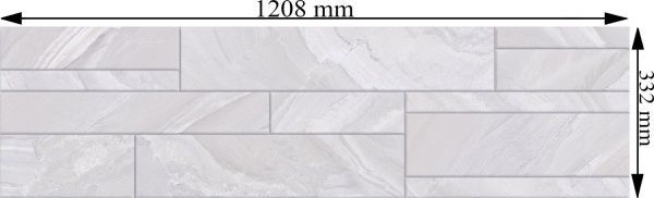 Плитка Halcon Quina Mureto gris brillo 33,2x120,8 