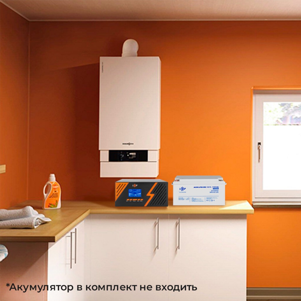 Источник бесперебойного питания LogicPower с правильной синусоидой 12V LPM-PSW-1500VA (1050Вт) Black 22754