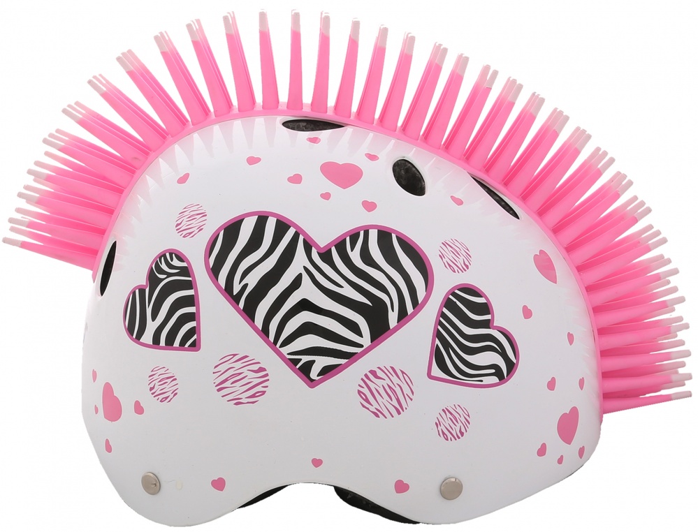 Шлем защитный STREETJAM Зебра белый с сердцем глянцевый (55-58 см)