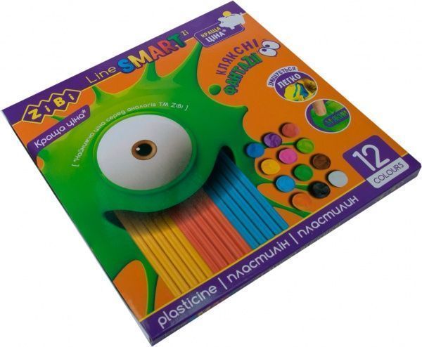 Пластилін 12 кольорів 240 г smart line ZiBi