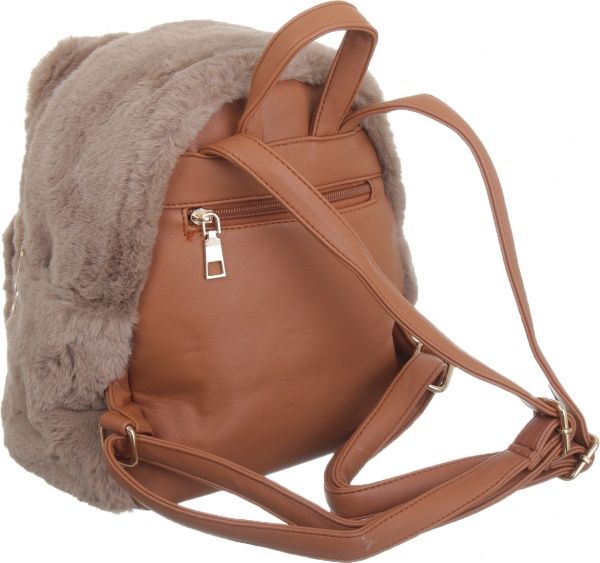 Рюкзак пушистый Soft Touch ушки на магнитах, кофейный