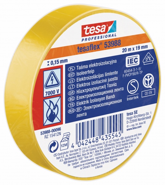 Изолента tesa Tesaflex ПВХ 53988 (19 мм х 20 м) YW