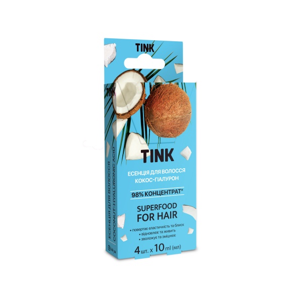 Эссенция Tink Superfood for hair Кокос-Гиалурон 10 мл x 4 шт 