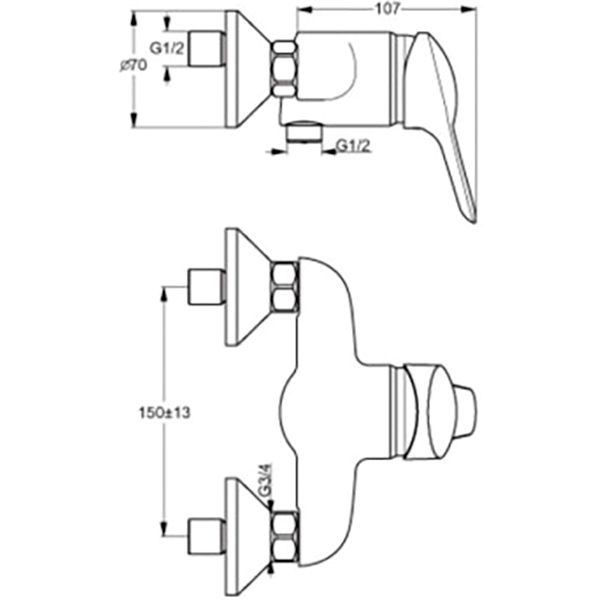 Змішувач для душа Vidima Seva Light B8953AA