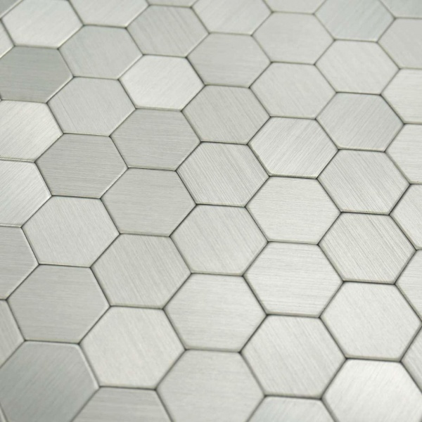 Декоративна панель EMERGO самоклеюча Шестигранна Нікель Home Inspire 