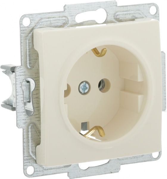 Розетка с заземлением Gunsan Visage без шторок без крышки кремовый 15 28 12 00 152 115