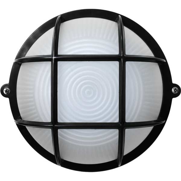 Світильник адміністративний Ecostrum НПП-65 коло з решіткою IP65 чорний ПС-1052-7-1/1 